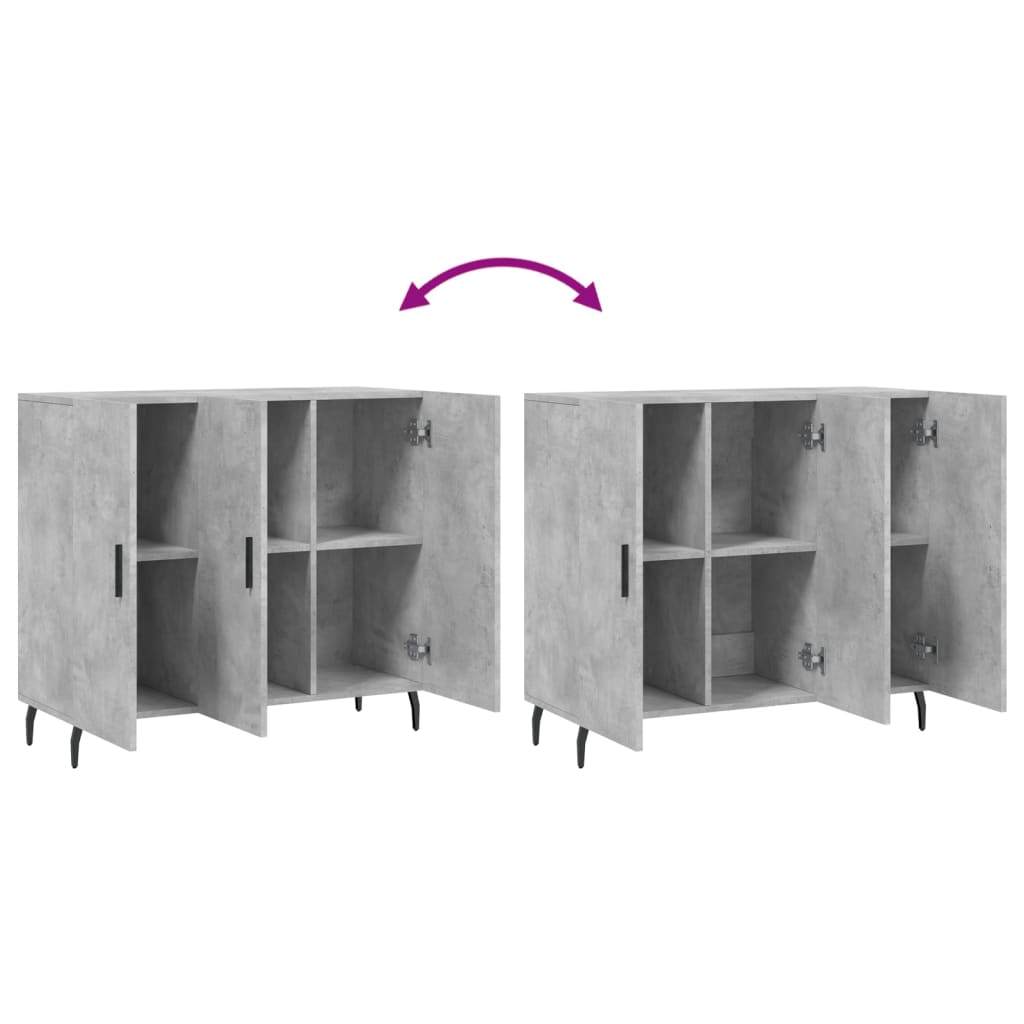 vidaXL Ντουλάπι Γκρι Σκυροδέματος 90x34x80 εκ. Επεξεργασμένο Ξύλο