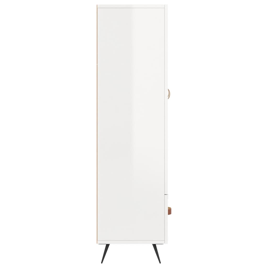 vidaXL Ντουλάπα Γυαλ. Λευκό 69,5 x 31 x 115 εκ. από Επεξεργασμένο Ξύλο