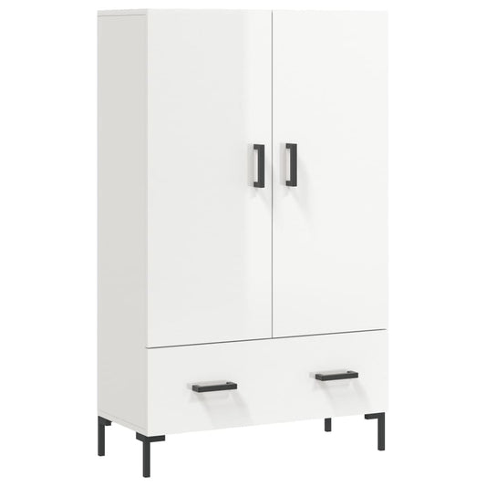 vidaXL Ντουλάπα Γυαλ. Λευκό 69,5 x 31 x 115 εκ. από Επεξεργασμένο Ξύλο