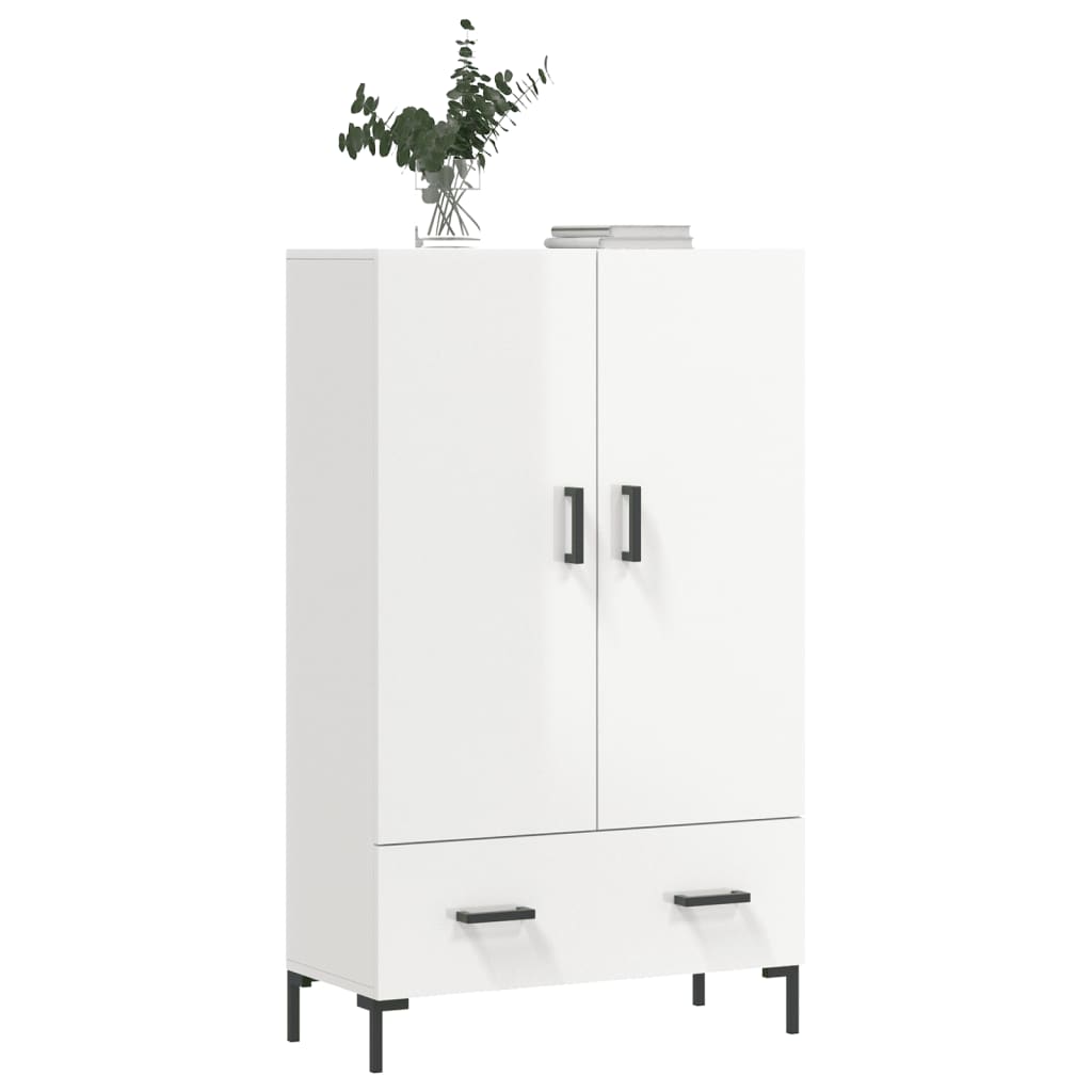 vidaXL Ντουλάπα Γυαλ. Λευκό 69,5 x 31 x 115 εκ. από Επεξεργασμένο Ξύλο