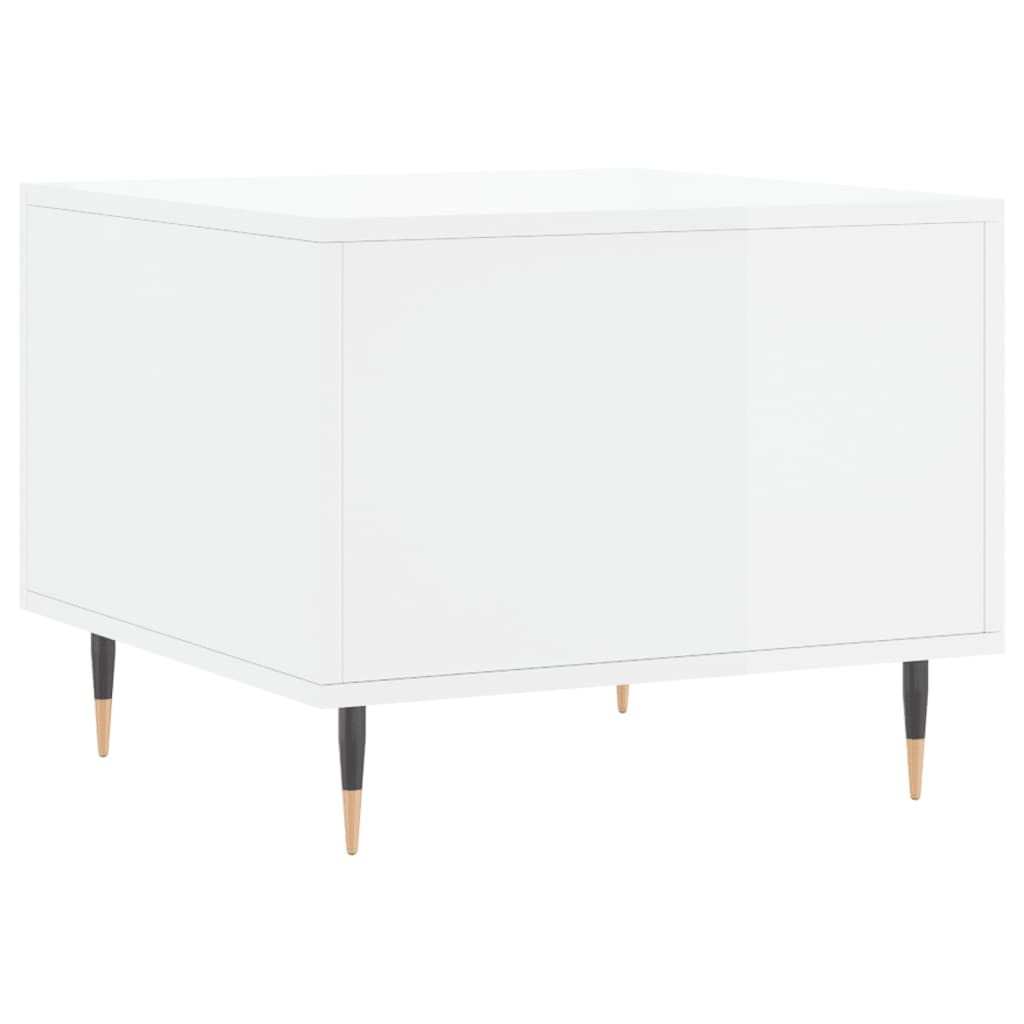 vidaXL Τραπεζάκι Σαλονιού Γυαλ. Λευκό 50 x 50 x 40 εκ. Επεξεργ. Ξύλο