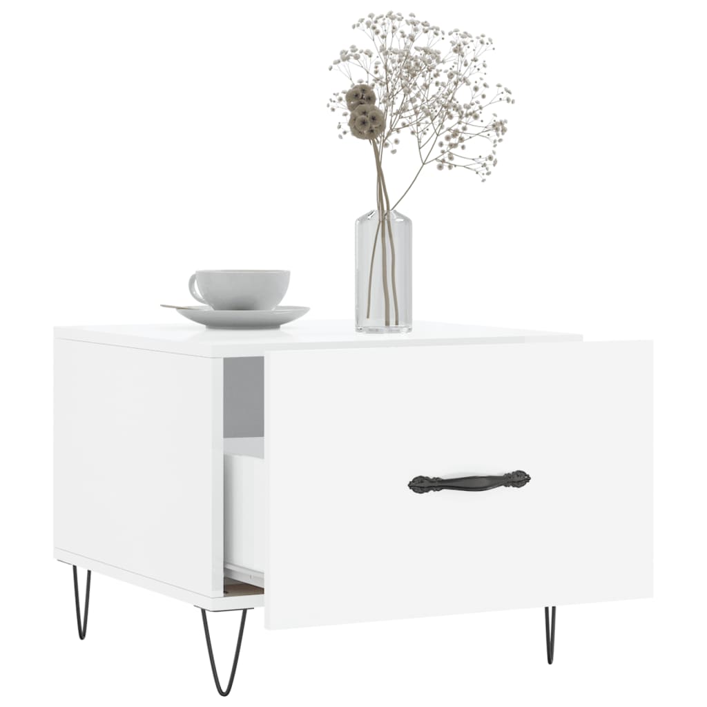 vidaXL Τραπεζάκια Σαλονιού 2 τεμ. Λευκά 50x50x40 εκ Επεξεργασμένο Ξύλο