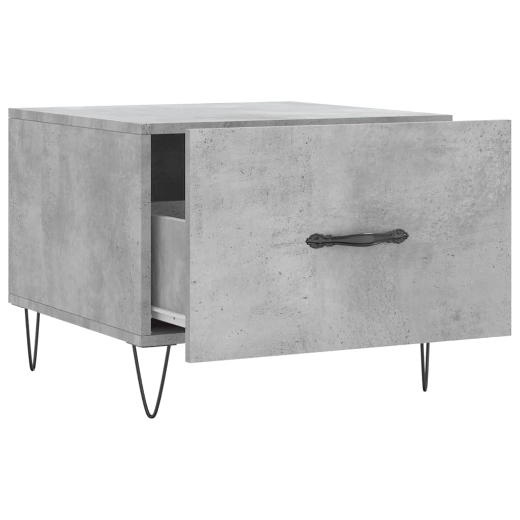 vidaXL Τραπεζάκια Σαλονιού 2 τεμ. Γκρι Σκυροδ. 50x50x40 εκ. Επεξ. Ξύλο