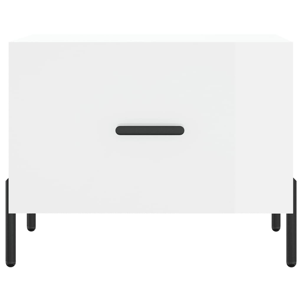 vidaXL Τραπεζάκι Σαλονιού Γυαλ. Λευκό 50 x 50 x 40 εκ. Επεξεργ. Ξύλο