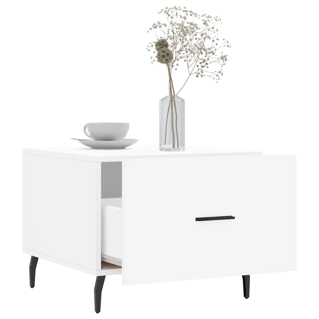 vidaXL Τραπεζάκια Σαλονιού 2 τεμ. Λευκά 50x50x40 εκ Επεξεργασμένο Ξύλο