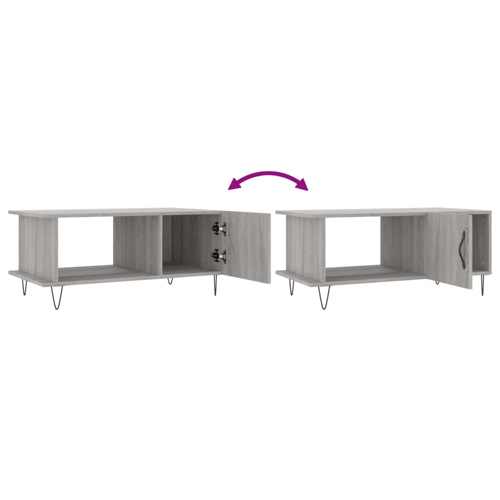 vidaXL Τραπεζάκι Σαλονιού Γκρι Sonoma 90x50x40 εκ. Επεξεργασμένο Ξύλο