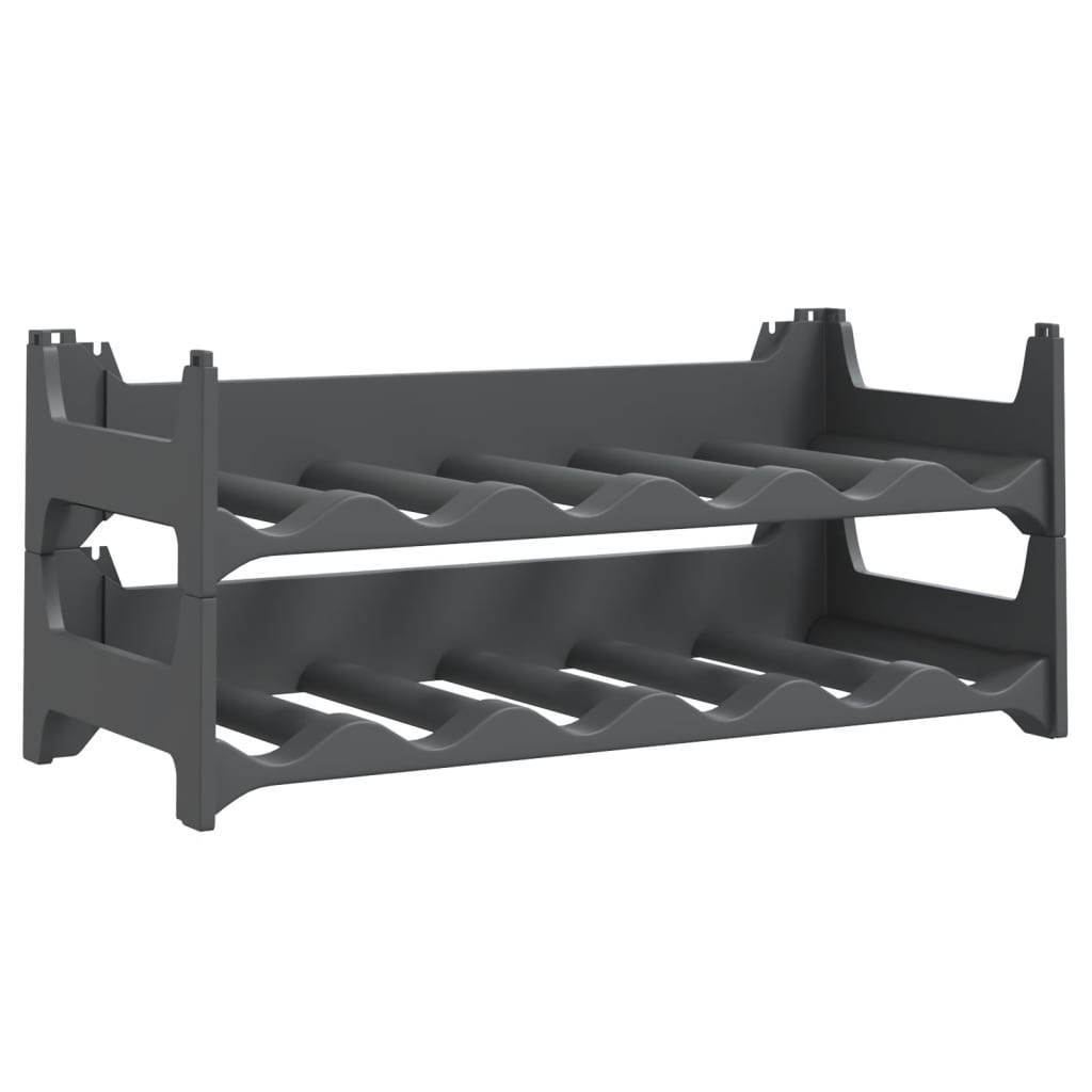 vidaXL Ραφιέρα Κρασιών Στοιβαζόμενη για 12 Μπουκάλια από Πολυπρ/λένιο