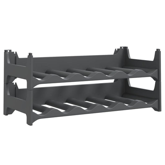 vidaXL Ραφιέρα Κρασιών Στοιβαζόμενη για 12 Μπουκάλια από Πολυπρ/λένιο