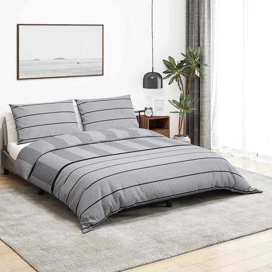 vidaXL Σετ Παπλωματοθήκης Γκρι 225x220 εκ. Βαμβακερό