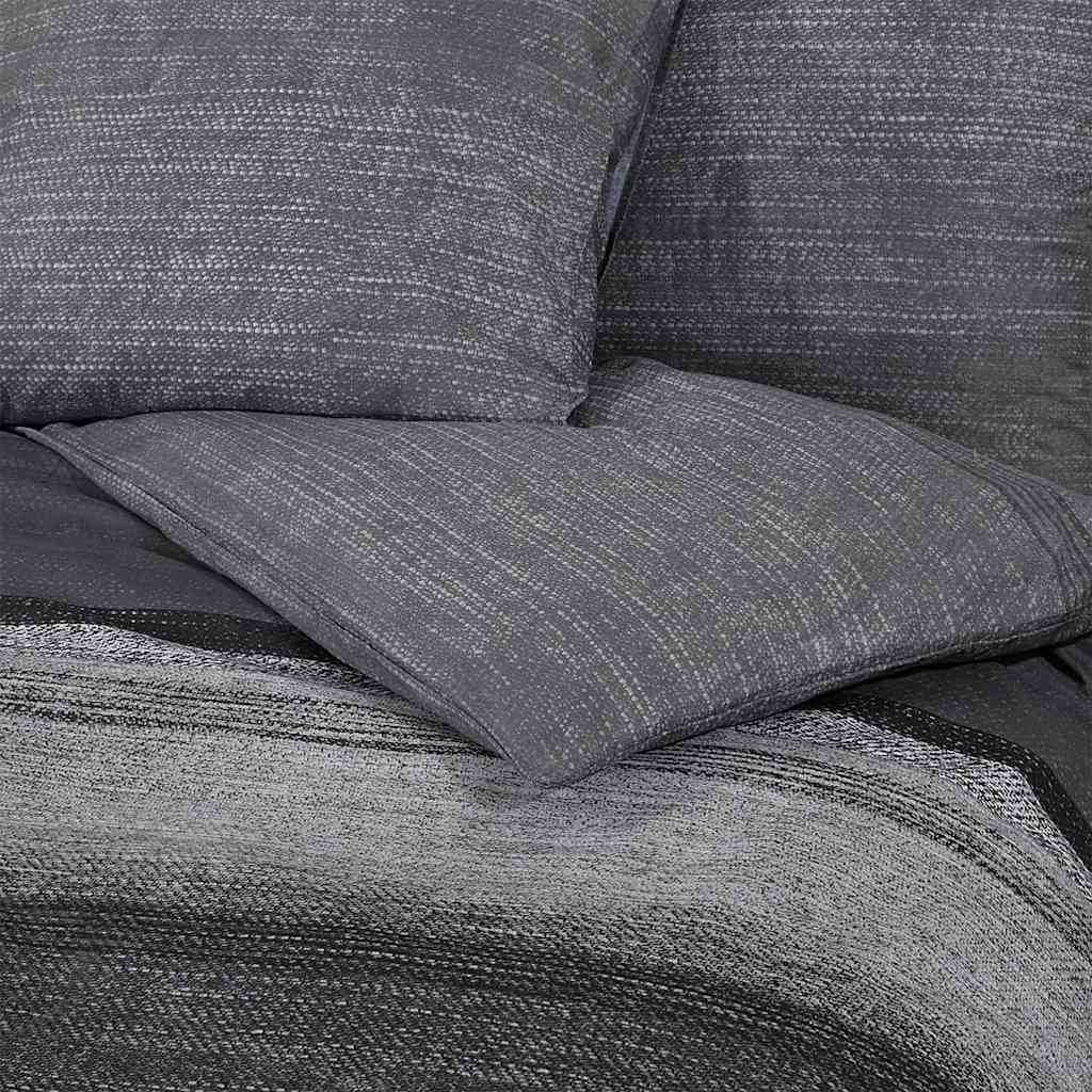 vidaXL Σετ Παπλωματοθήκης Σκούρο Γκρι 260 x 220 εκ. Βαμβακερό