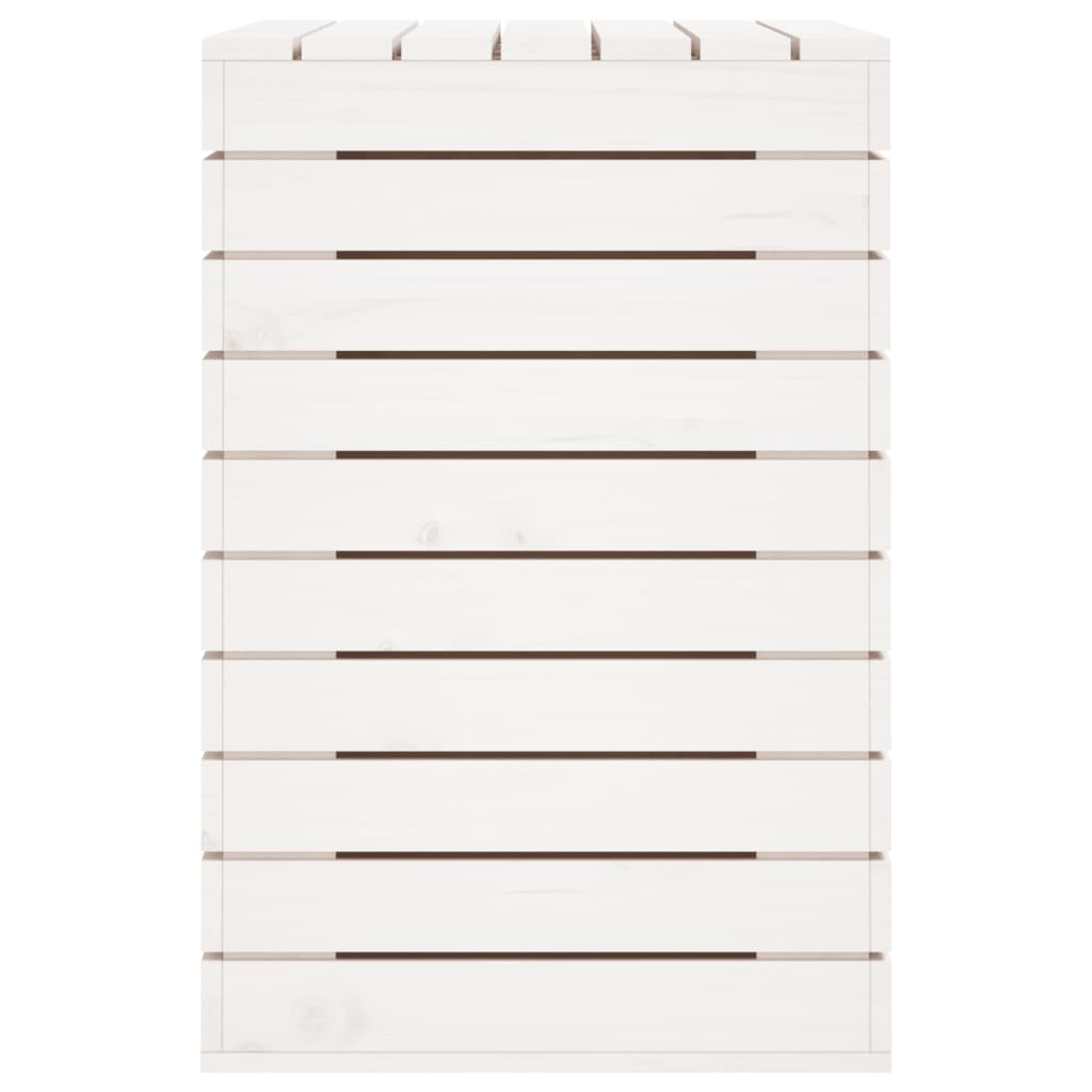 vidaXL Καλάθι Ρούχων Λευκό 88,5x44x66 εκ. από Μασίφ Ξύλο Πεύκου