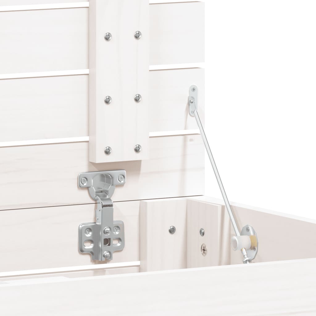 vidaXL Καλάθι Ρούχων Λευκό 88,5x44x66 εκ. από Μασίφ Ξύλο Πεύκου