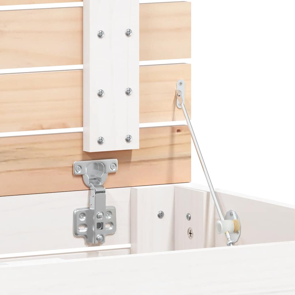 vidaXL Καλάθι Ρούχων Λευκό 88,5x44x76 εκ. από Μασίφ Ξύλο Πεύκου