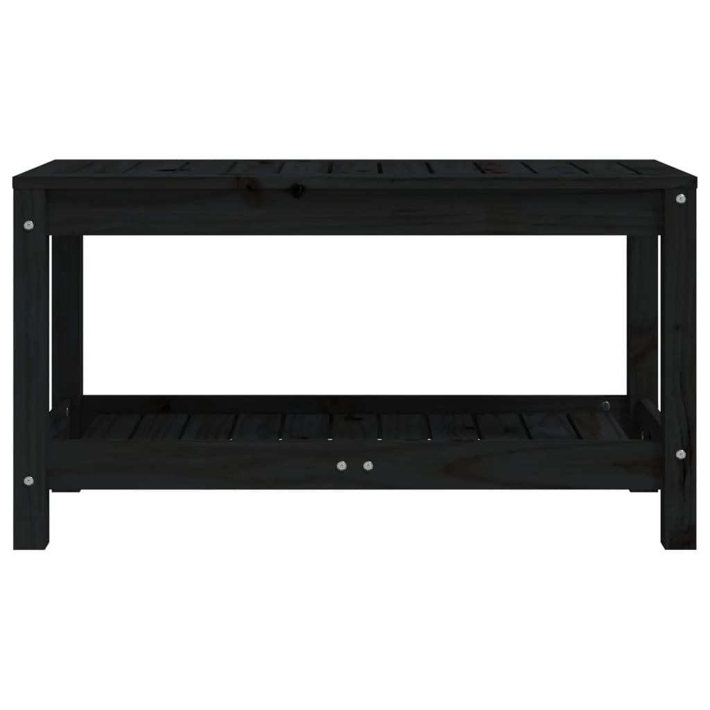 vidaXL Παγκάκι Κήπου Μαύρο 82,5 x 35 x 45 εκ. από Μασίφ Ξύλο Πεύκου