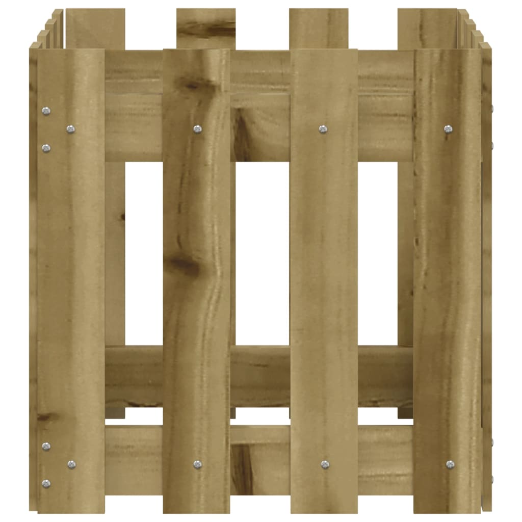 vidaXL Ζαρντινιέρα με Σχέδιο Φράχτη 40x40x40 εκ. Εμποτισμ. Ξύλο Πεύκου