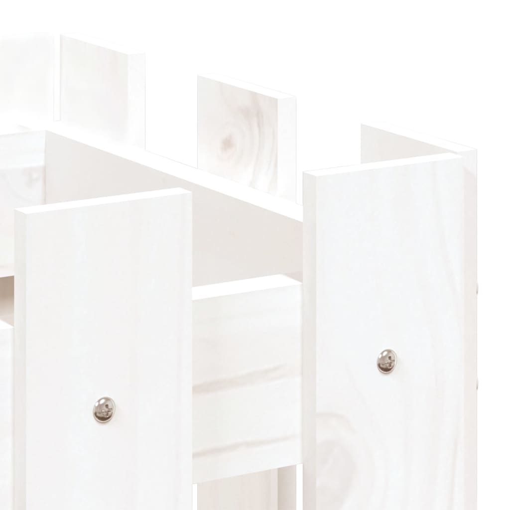 vidaXL Ζαρντινιέρα με Σχέδιο Φράχτη Λευκή 60 x 30 x 30 εκ. Μασίφ Πεύκο