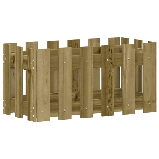 vidaXL Ζαρντινιέρα με Σχέδιο Φράχτη 60x30x30 εκ. Εμποτισμ. Ξύλο Πεύκου