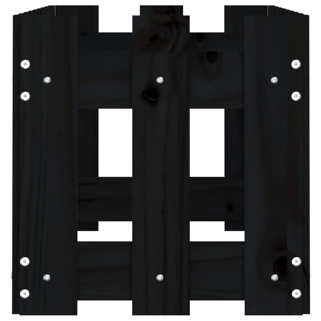 vidaXL Ζαρντινιέρα Υπερυψωμένη Σχ Φράχτη Μαύρη 100x30x30εκ Μασίφ Πεύκο