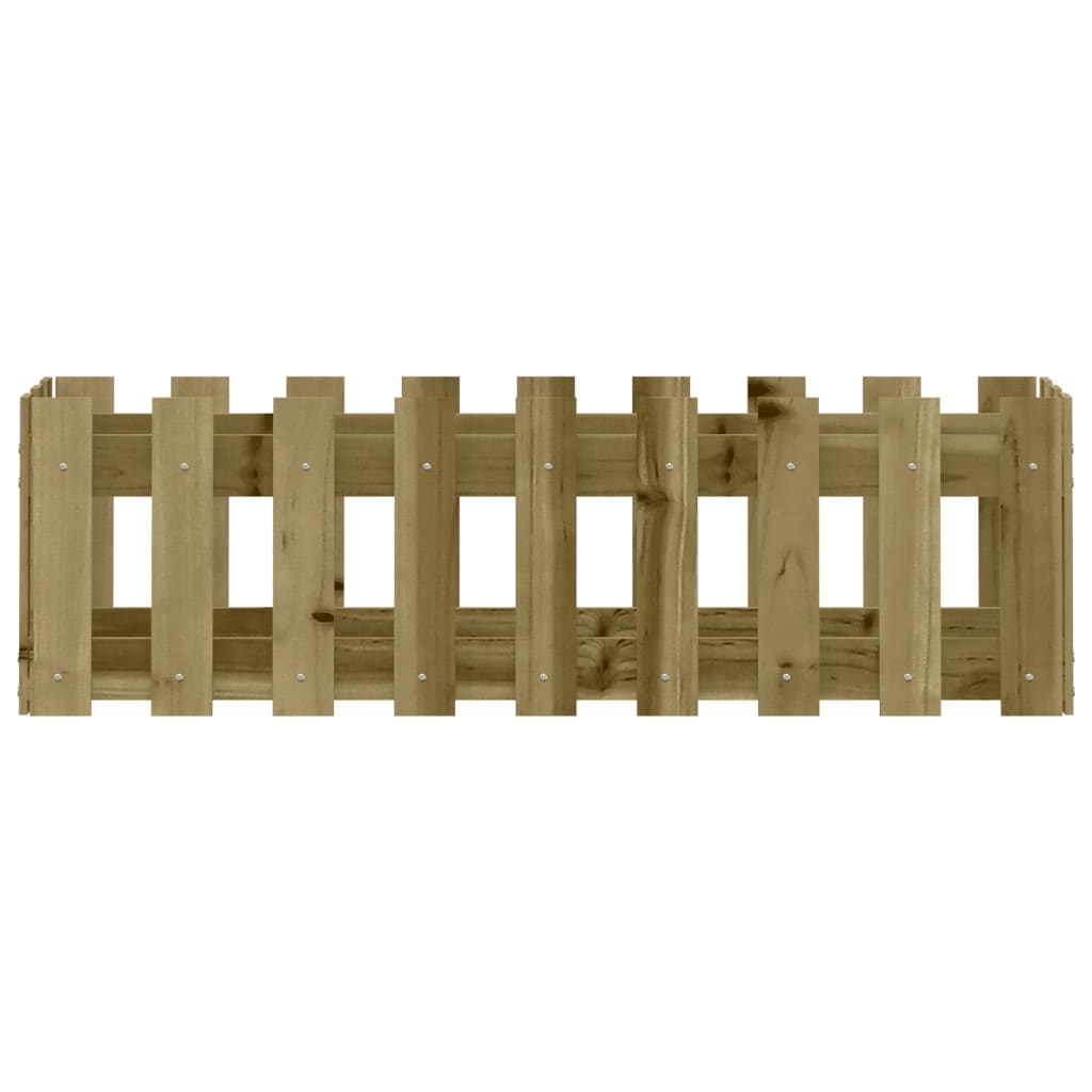 vidaXL Ζαρντινιέρα με Σχέδιο Φράχτη 100x30x30εκ. Εμποτισμ. Ξύλο Πεύκου