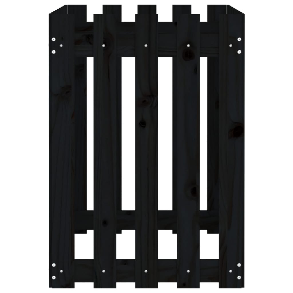 vidaXL Ζαρντινιέρα Υπερυψωμένη Σχ Φράχτη Μαύρη 100x50x70εκ Μασίφ Πεύκο