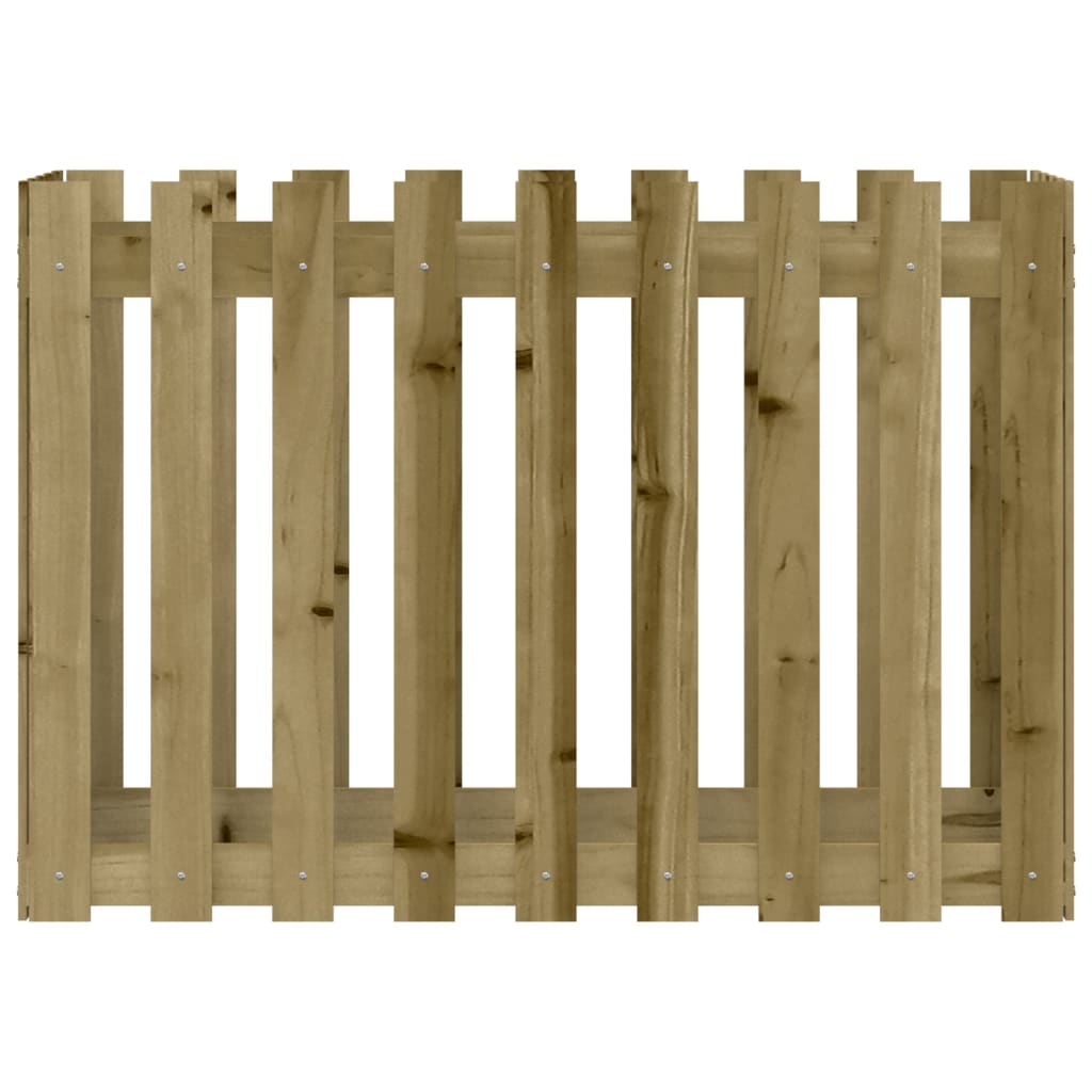 vidaXL Ζαρντινιέρα με Σχέδιο Φράχτη 100x50x70εκ. Εμποτισμ. Ξύλο Πεύκου