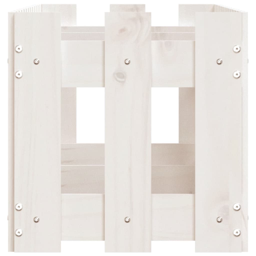 vidaXL Ζαρντινιέρα Υπερυψωμένη Σχ Φράχτη Λευκή 150x30x30εκ Μασίφ Πεύκο