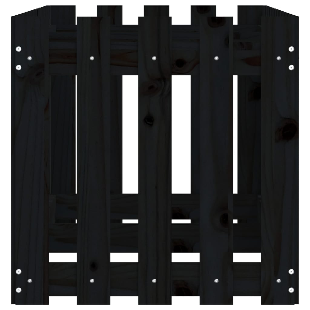 vidaXL Ζαρντινιέρα Υπερυψωμένη Σχ Φράχτη Μαύρη 150x50x50εκ Μασίφ Πεύκο