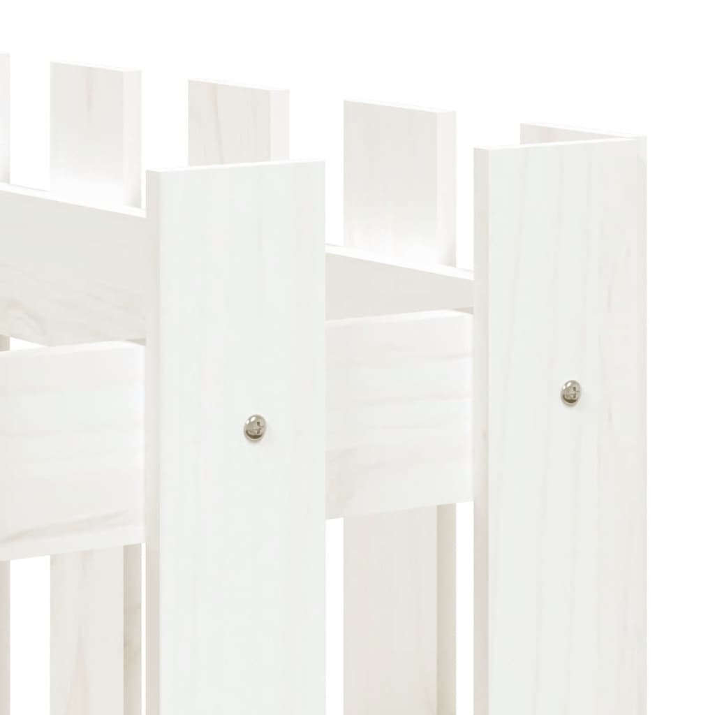 vidaXL Ζαρντινιέρα Υπερυψωμένη Σχ Φράχτη Λευκή 150x50x70εκ Μασίφ Πεύκο