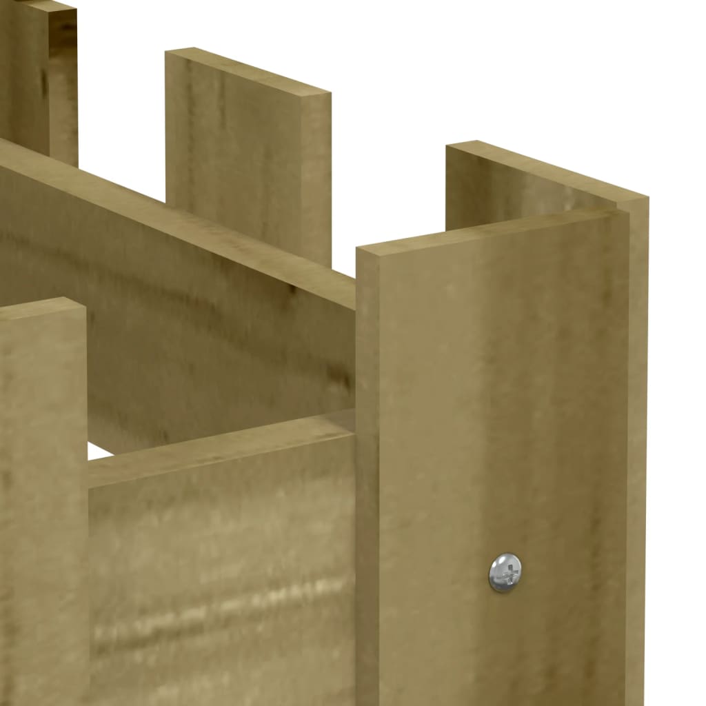 vidaXL Ζαρντινιέρα με Σχέδιο Φράχτη 200x30x30εκ. Εμποτισμ. Ξύλο Πεύκου