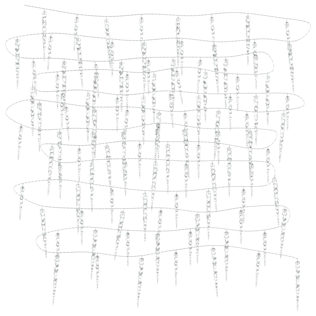 vidaXL Φωτάκια Σταλακτίτες Χριστ. 100LED Θερμό Λευκό 10μ. Ακρυλικό PVC