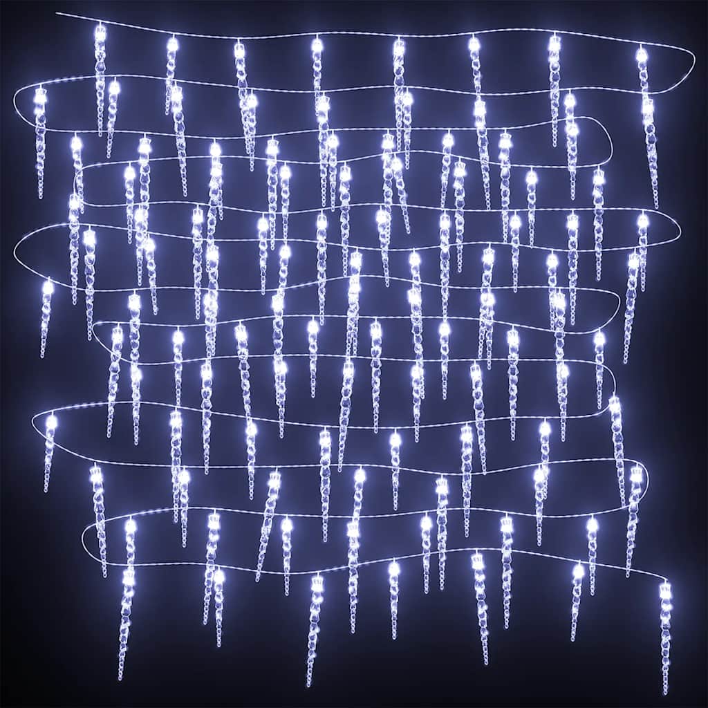 vidaXL Χριστουγεννιάτικο Φωτιστικό με Παγάκι 200 LED Ψυχρό Λευκό 20 μ. Ακρυλικό PVC