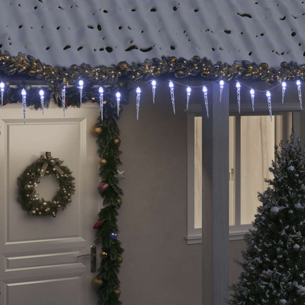vidaXL Χριστουγεννιάτικο Φωτιστικό με Παγάκι 200 LED Ψυχρό Λευκό 20 μ. Ακρυλικό PVC