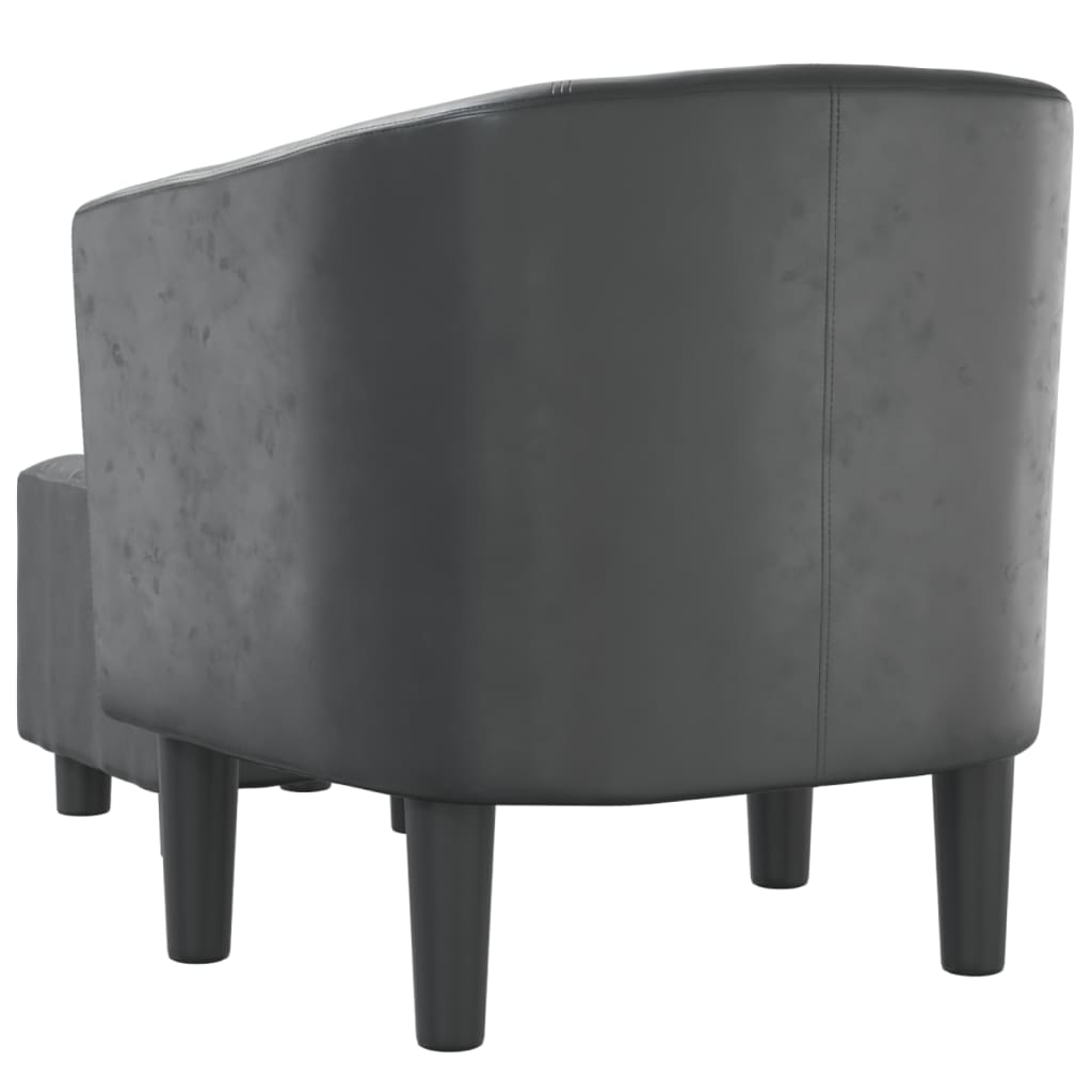 vidaXL Πολυθρόνα Μπάρελ με Υποπόδιο Γκρι από Συνθετικό Δέρμα
