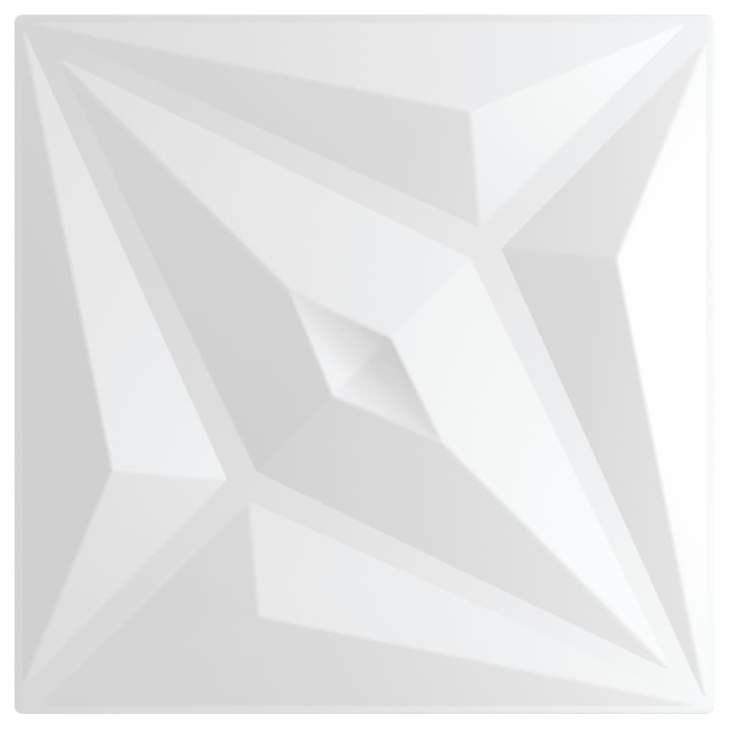 vidaXL Πάνελ Τοίχου 12 Τεμ. Σχέδιο Αστέρι Λευκά 50x50 εκ. 3 μ² από XPS