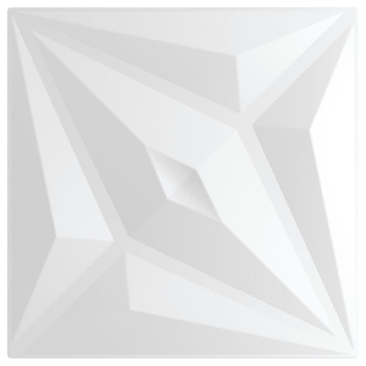 vidaXL Πάνελ Τοίχου 12 Τεμ. Σχέδιο Αστέρι Λευκά 50x50 εκ. 3 μ² από XPS