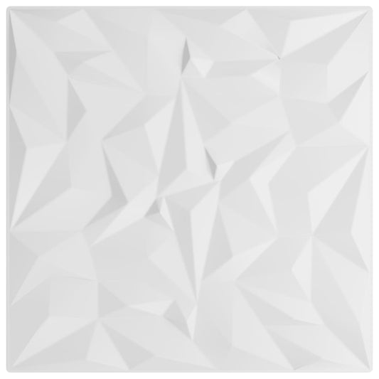 vidaXL Πάνελ Τοίχου 24 Τεμ. Λευκά Σχ. Αμέθυστου 50x50 εκ. 6 μ² από XPS