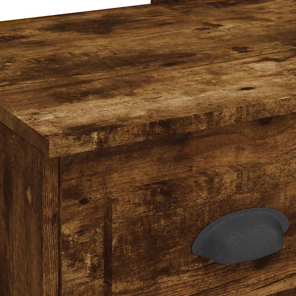 vidaXL Μπουντουάρ με LED Φώτα Καπνιστή Δρυς 90x42x132,5 εκ.