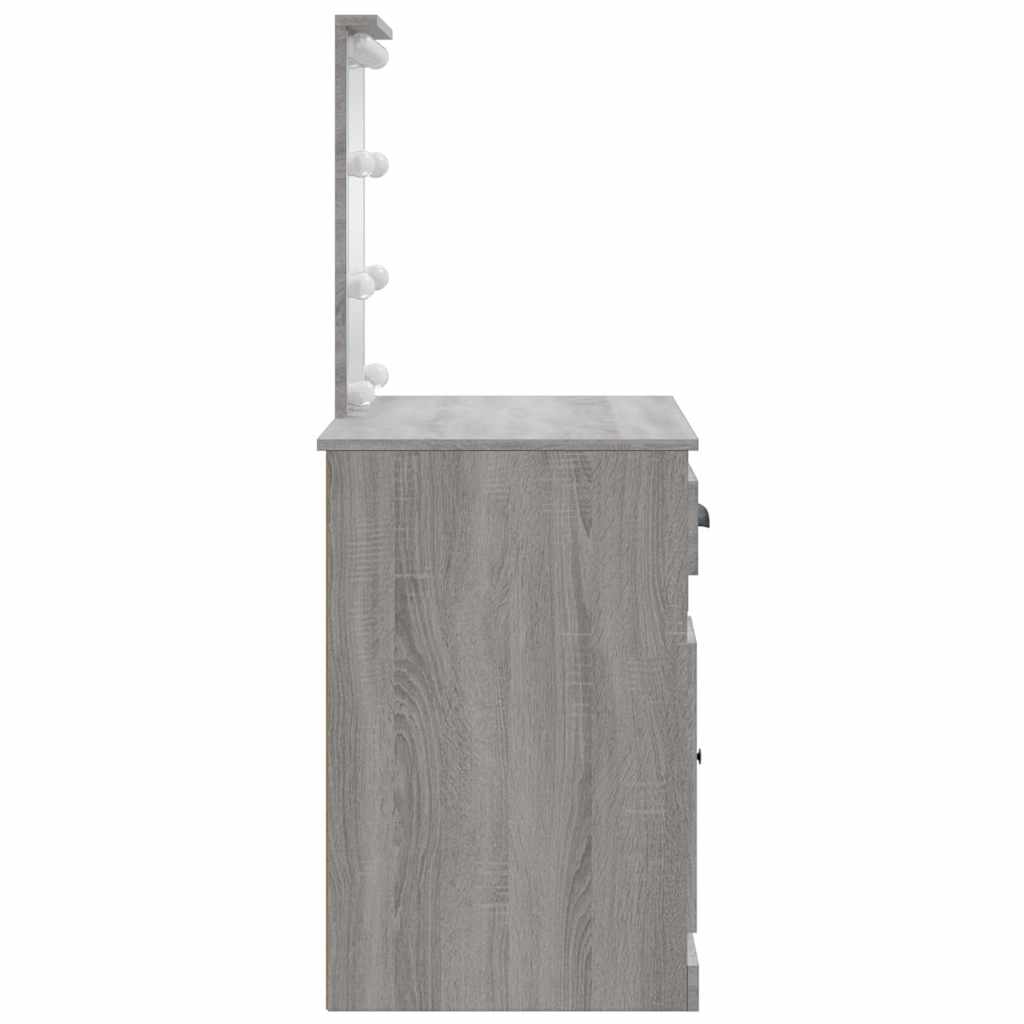 vidaXL Μπουντουάρ με LED Φώτα Γκρι Sonoma 90x42x132,5 εκ.