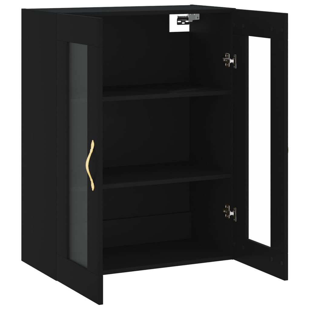 vidaXL Ντουλάπι Τοίχου Μαύρο 69,5 x 34 x 90 εκ.