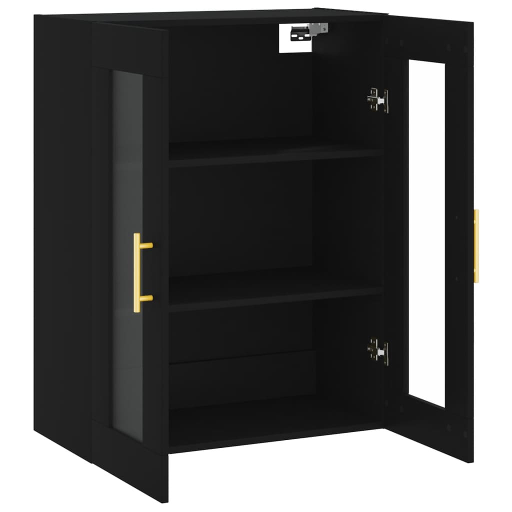 vidaXL Ντουλάπι Τοίχου Μαύρο 69,5 x 34 x 90 εκ.