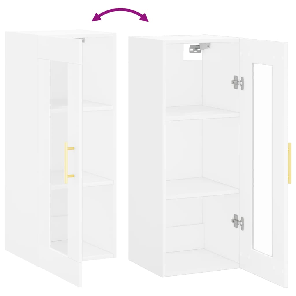 vidaXL Ντουλάπι Τοίχου Λευκό 34,5 x 34 x 90 εκ.