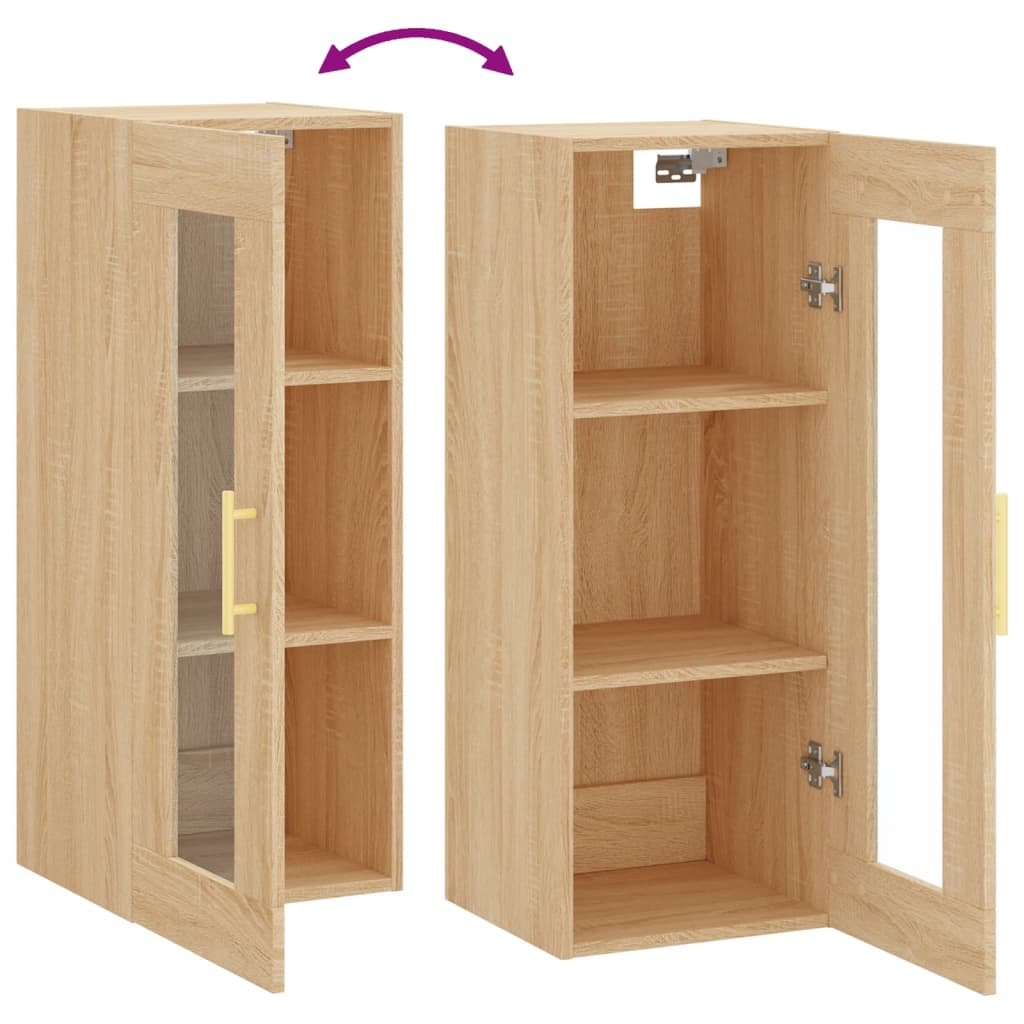 vidaXL Ντουλάπι Τοίχου Sonoma Δρυς 34,5 x 34 x 90 εκ.