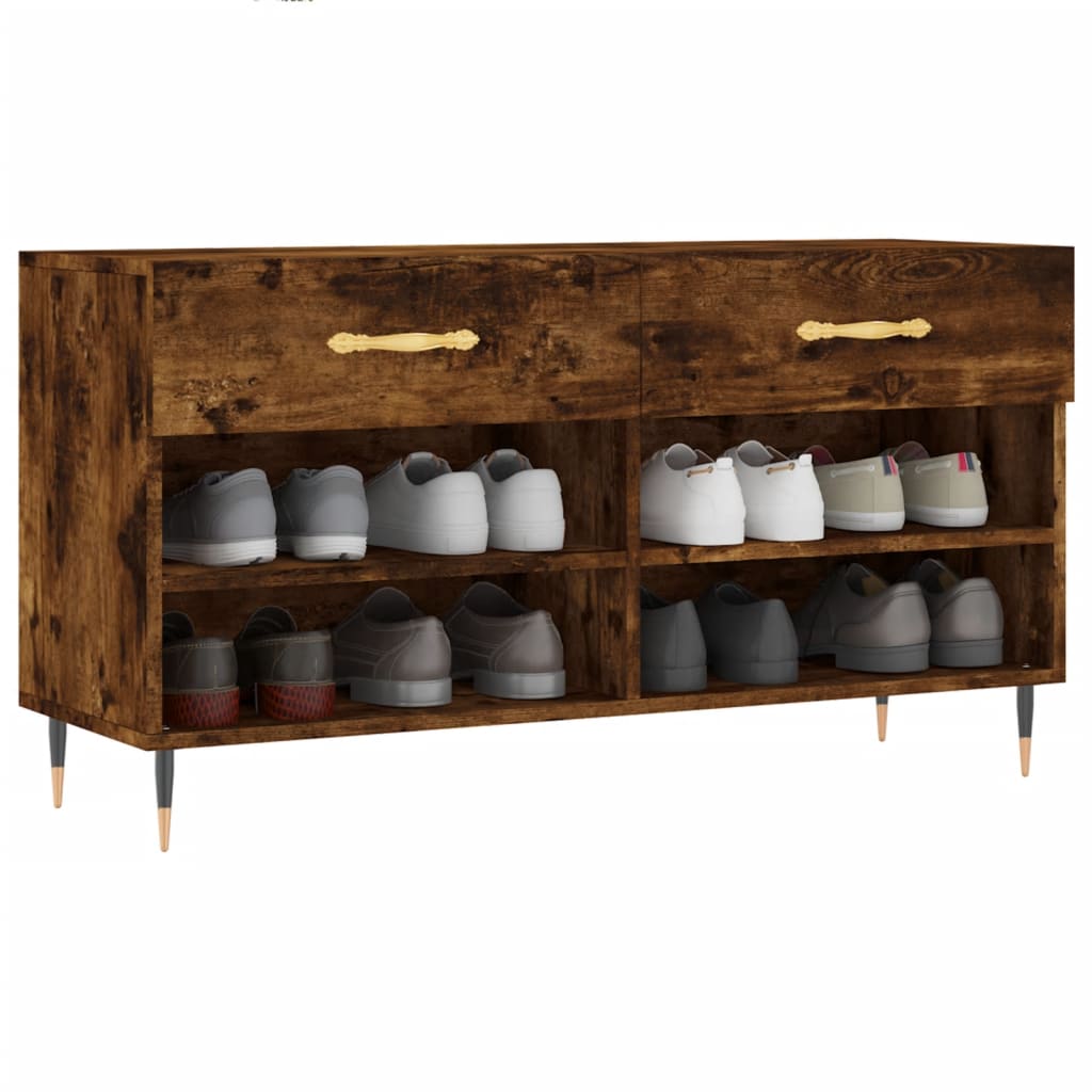 vidaXL Παπουτσοθήκη Καπνιστή Δρυς 102x35x55 εκ. από Επεξεργασμένο Ξύλο