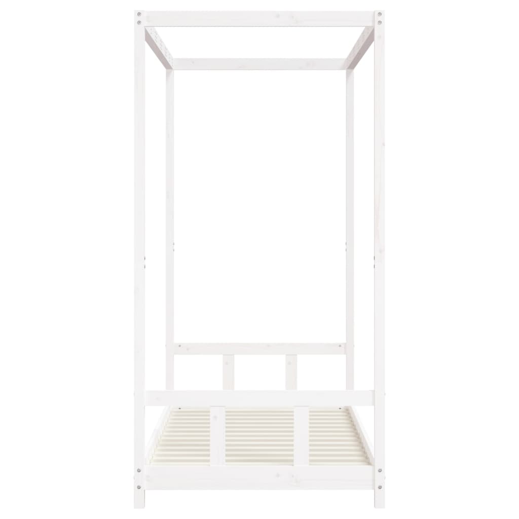 vidaXL Πλαίσιο Παιδικού Κρεβατιού Λευκό 90x190εκ από Μασίφ Ξύλο Πεύκου