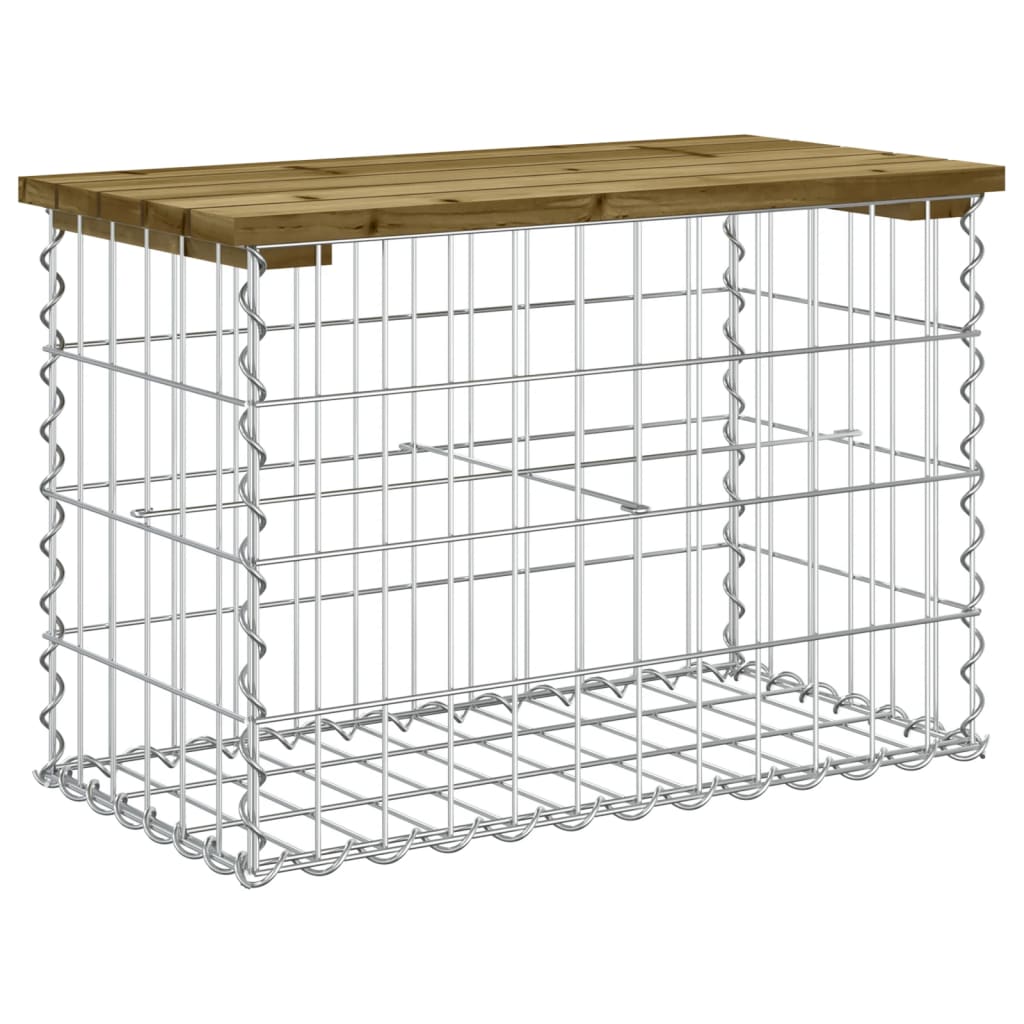 vidaXL Παγκάκι Κήπου Συρματοκιβώτιο 63x31,5x42 εκ. Εμποτ. Ξύλο Πεύκου