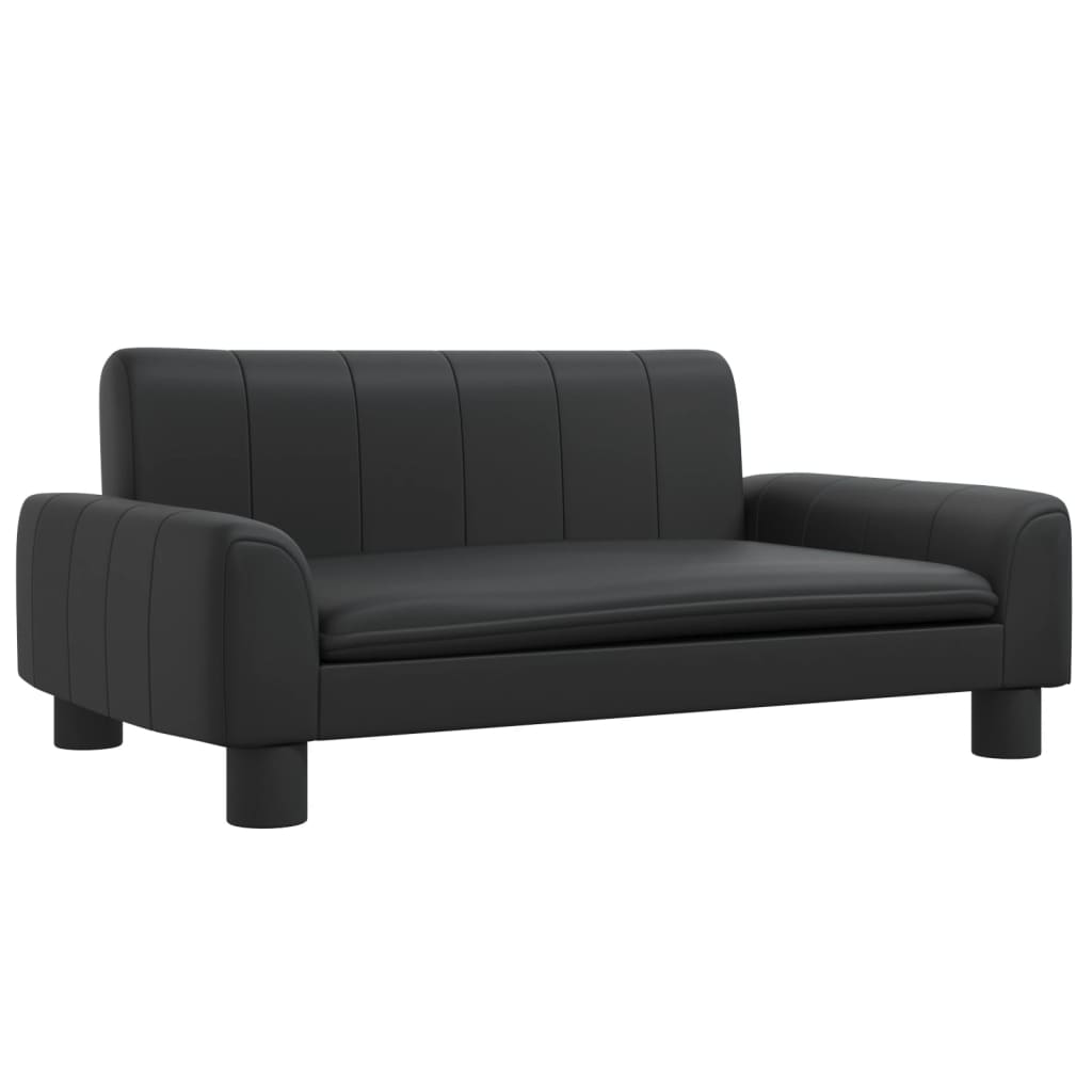 vidaXL Καναπές Παιδικός Μαύρος 70 x 45 x 30 εκ. από Συνθετικό Δέρμα