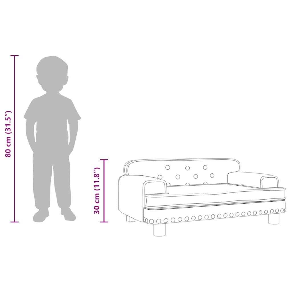 vidaXL Καναπές Παιδικός Καφέ 70 x 45 x 30 εκ. από Βελούδο