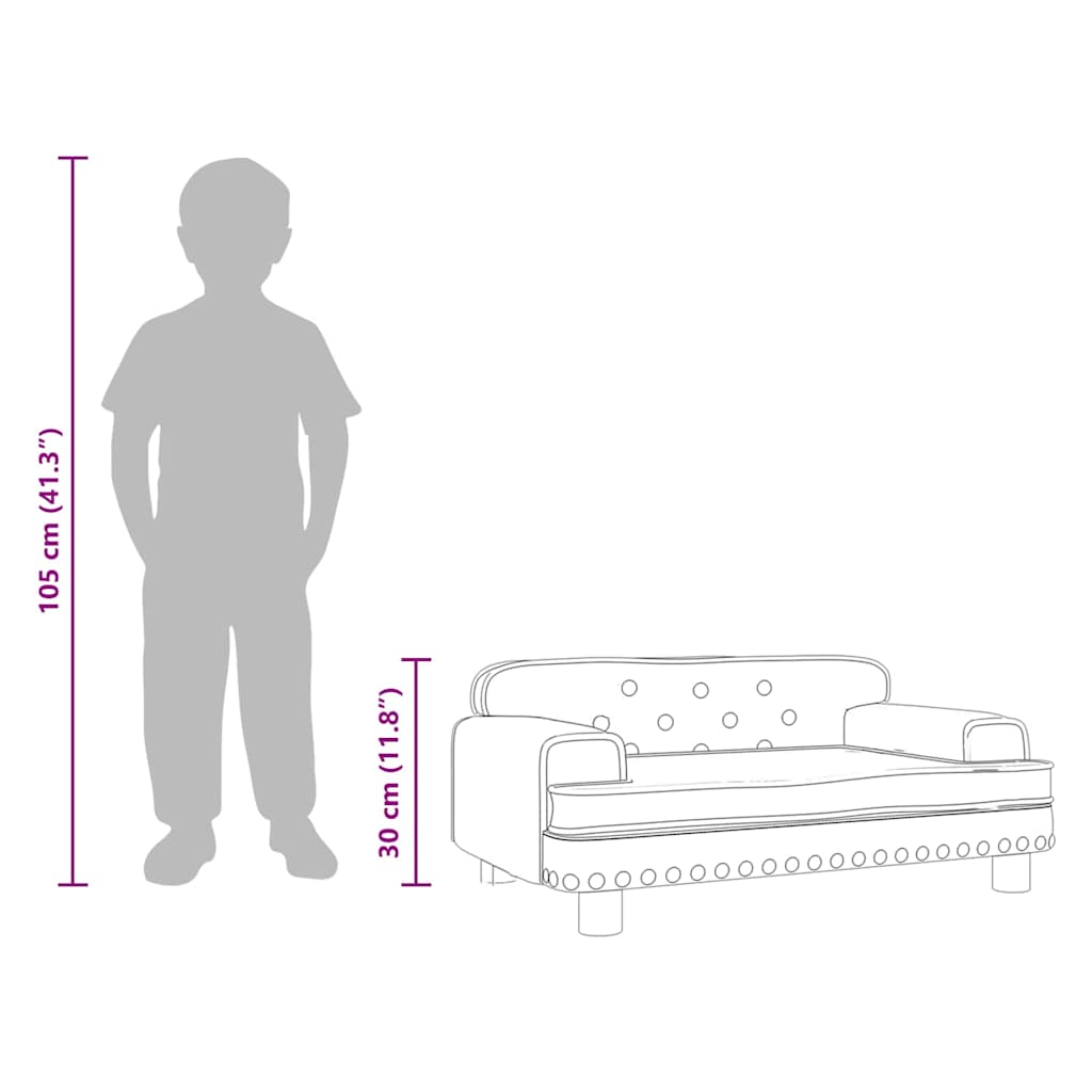 vidaXL Καναπές Παιδικός Γκρι 70 x 45 x 30 εκ. από Συνθετικό Δέρμα