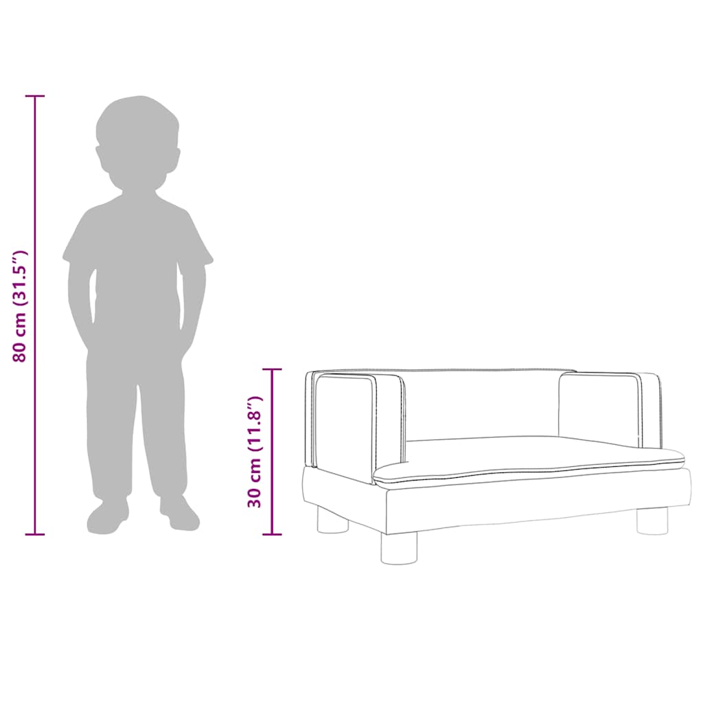 vidaXL Καναπές Παιδικός Καφέ 60 x 40 x 30 εκ. από Συνθετικό Δέρμα