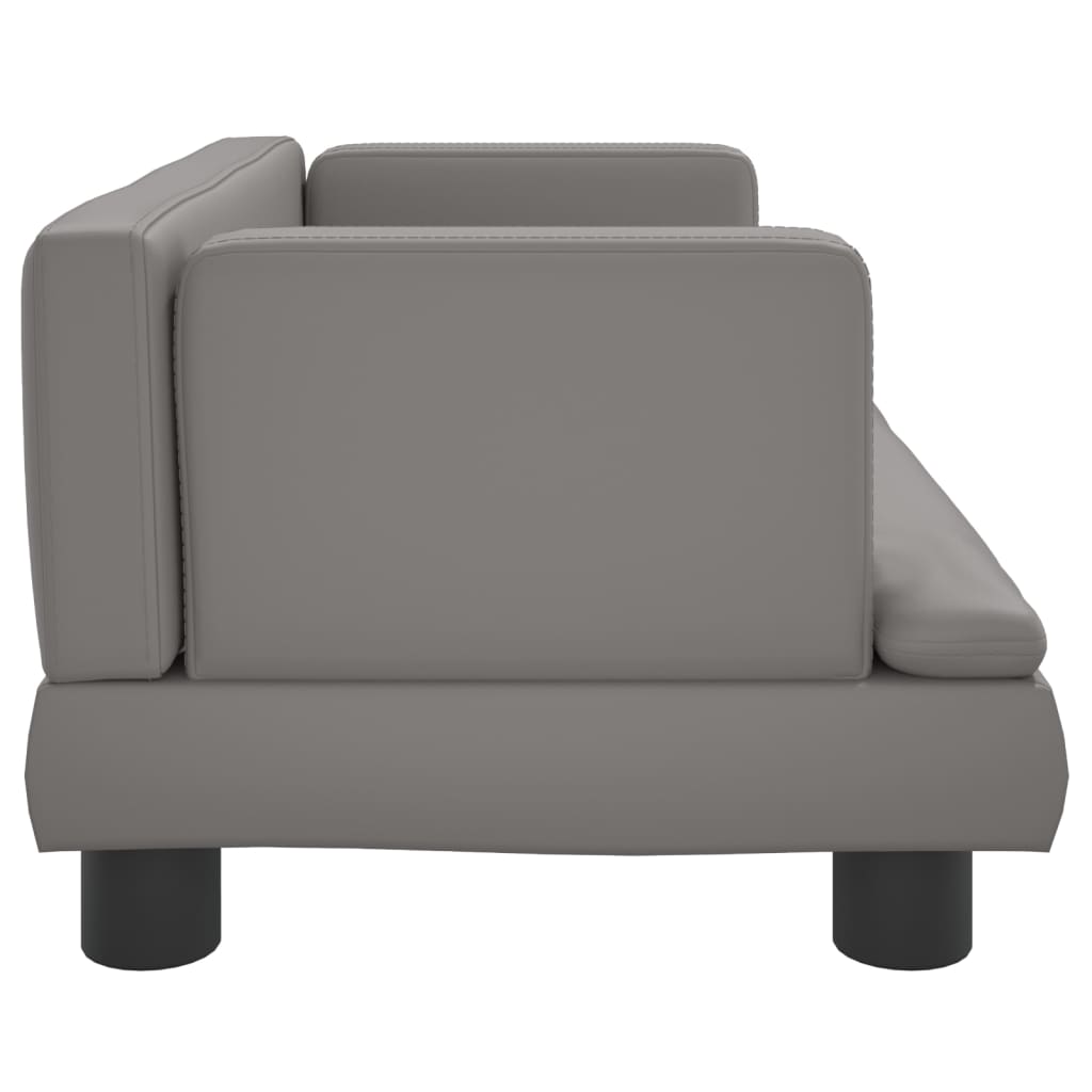 vidaXL Καναπές Παιδικός Γκρι 60 x 40 x 30 εκ. από Συνθετικό Δέρμα